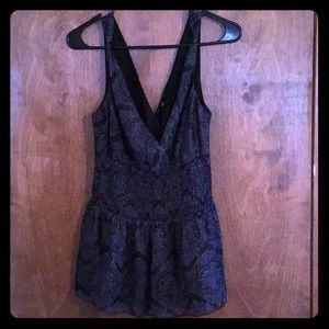 The Limited deep V smocked waist tank